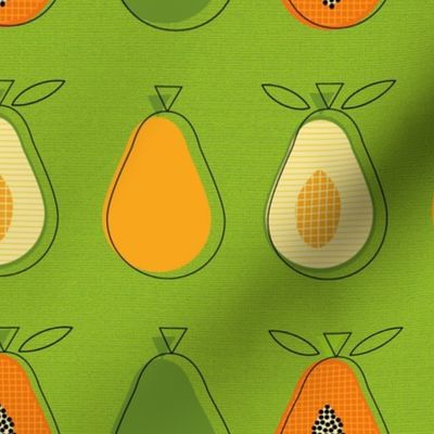 geometric avocado and papaya 