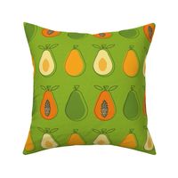 geometric avocado and papaya 