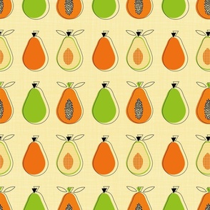 Geometric avocado and papaya 