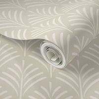 art deco fronds _ bone beige_ creamy white _ scallop