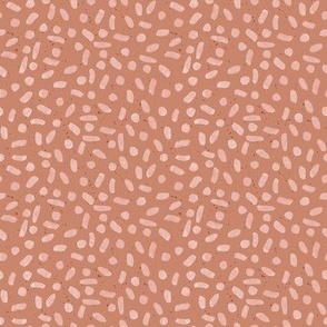 4" Dots and Dashes Textural Watercolor Blender Terracotta Peach
