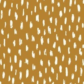 10.5 x 10.5_White brushstroke speckles on Golden Ochre Yellow_medium