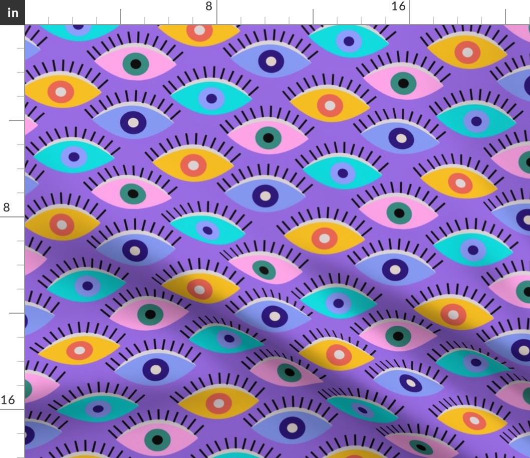 Evil eyes / violet / medium