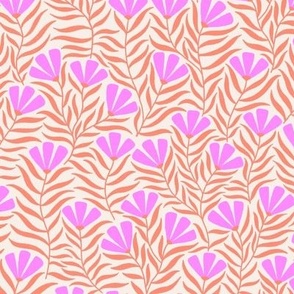Funky Flowers - Orange and Pink