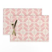 Lavish Maximalist Victorian Trellis Circles and Swirls in Cream and Pink