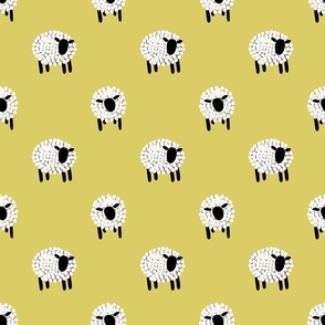 How many sheep can you count - soft yellow-green