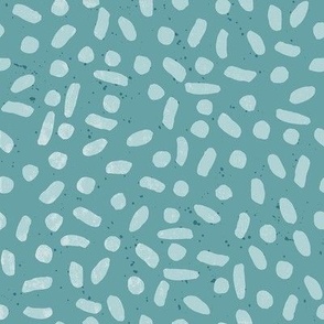 8" Dots and Dashes Textural Watercolor Blender Teal Blue