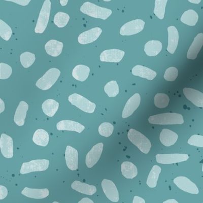 12" Dots and Dashes Textural Watercolor Blender Teal Blue