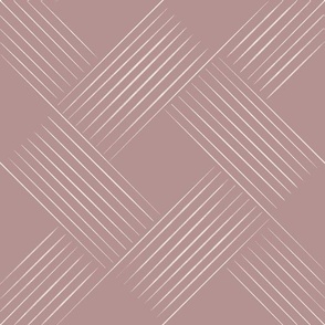 Contemporary Geometric Weave _ Creamy White_ Dusty Rose Pink _ Lines