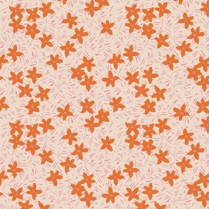 Pattern Clash Flowers - 6 // 10x10 inch scale // off-white pink orange fabric by @annhurleydesign