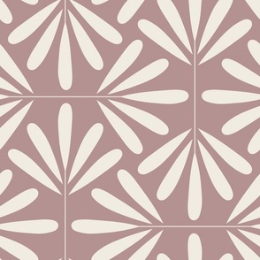 Geofloral | Creamy White, Dusty Rose Pink 02 | Floral