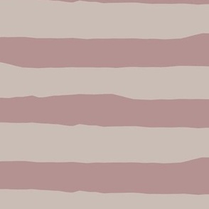 Jagged Horizontal Stripes | Dusty Rose, Silver Rust | Stripe