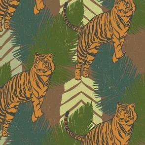 Tigers - Brown, Green and Orange