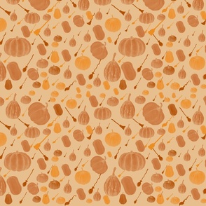 Harvest Bounty Pumpkin Pattern in browns & yellows
