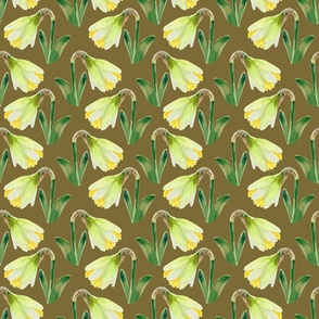 Delightful Daffodils | Watercolor | Moss | Small Scale