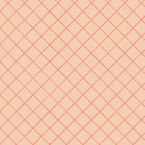 Peach diagonal grid | diagonal squares in peach color | medium scale