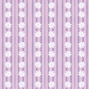 Purple Daisy Stripes / Small Scale 