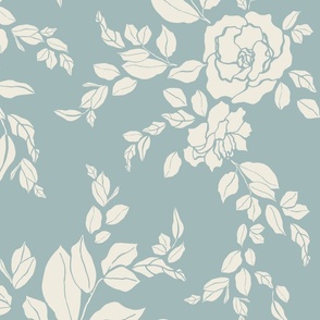 Gardenia Silhouettes on Light Blue