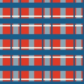 Plaid Gift Wrap Red White and Blue, Small