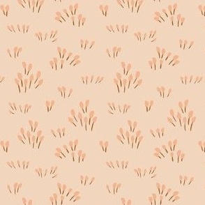 Modern outdoorsy boho simple floral grass in nude and pink