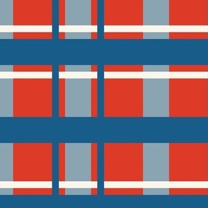 Plaid Gift Wrap Red White and Blue