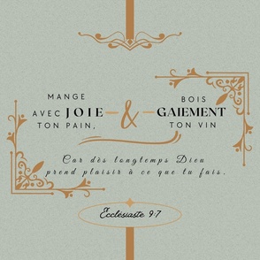 Table runner with bible verse_ French version
