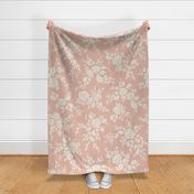 Gardenia Silhouettes on Pale Pink // Large Scale