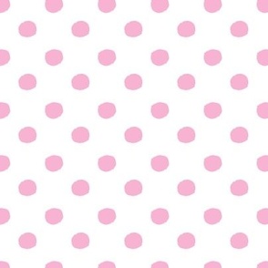 pink on white polka dots