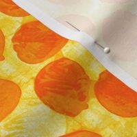 big messy paint dots - solar orange and yellow on white