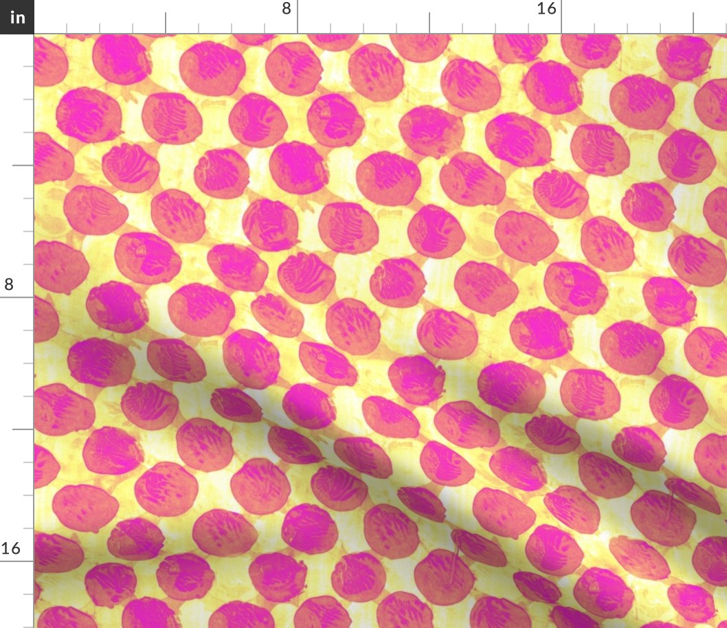 big messy paint dots - lemonade pink and yellow