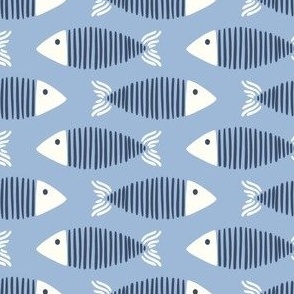 Fish - blue & off-white
