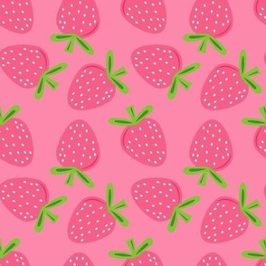 pink strawberries on a pink background