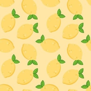 Lemons on a yellow background