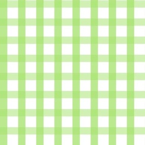 green gingham on an off white background