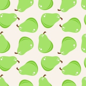 pears on an off white background