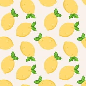 lemons on an off white background