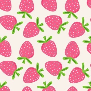 strawberries on an off white background