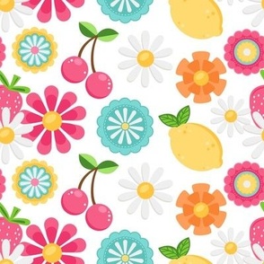 summer pattern including fruit and flowers