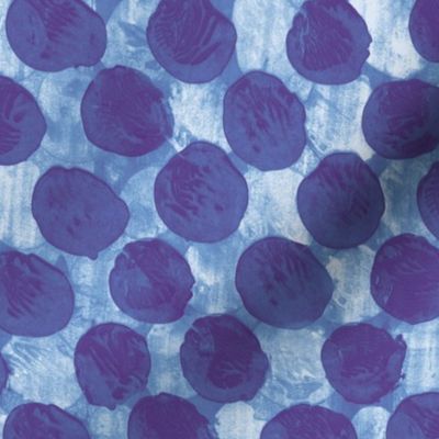 big messy paint dots - blue, purple and white