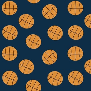 Basketball on Dark Blue