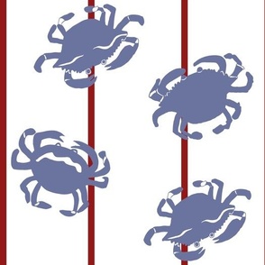 SUMER  COASTAL CRABS RED WHITE AND BLUE LARGE SCALE 