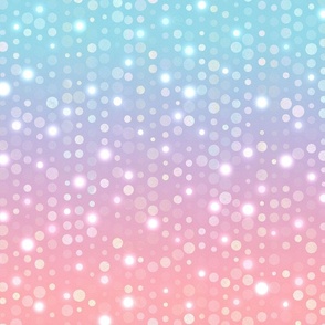 Pink to Blue Ombre Polka Dots  | Pastel Unicorn Colors Sequins (Medium 1 yard ombre repeat)