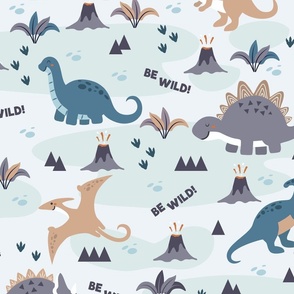Kids Cute Dinosaur Pattern, Large Scale