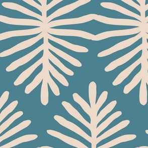 Dreamy Palms - 5 // 24 inch scale // off-white and blue fabric by @annhurleydesign