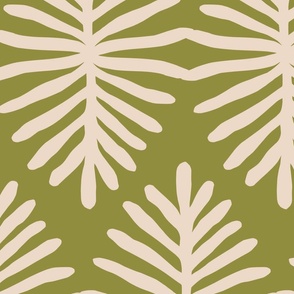 Dreamy Palms - 3 // 24 inch scale // off-white and green fabric by @annhurleydesign