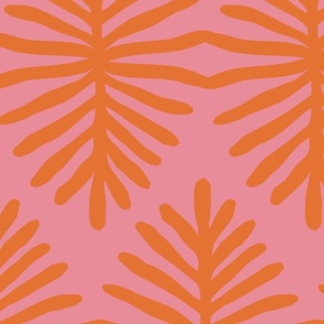 Dreamy Palms - 2 // 24 inch scale // orange and pink fabric by @annhurleydesign