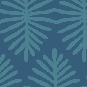 Dreamy Palms - 1 // 24 inch scale // dark and light blue fabric by @annhurleydesign