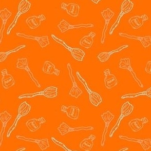 Broom the Potion_Multi on Orange_MEDIUM_4x4(wallpaper 6x6)