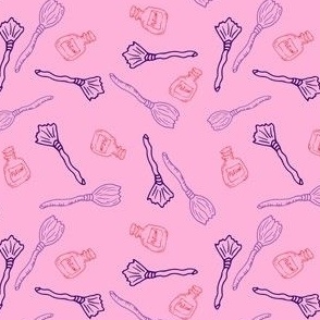 Broom the Potion_Multi on Pink_MEDIUM_4x4_(wallpaper 6x6)