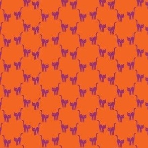 Cats_Purple Deep on Orange_MEDIUM_3x3_(wallpaper 4x4)